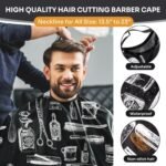 Barber Cape 13Pcs with Neck Duster Brush Adjustable, Extra Long Hair Cutting Cape 63" x 55" Profesional Barber Accessories for Men/Adults/Barber/Salon/Clients/Home/Women/Kids - Image 4