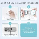 6 Pack Child Proof Refrigerator Locks, Fridge Locks for Kids Safety, Freezer Door Latches with Sticky 3M Adhesives for Toddlers and Baby, Ideal for Upright Freezer, Ovens, Cabinets Door - Image 6