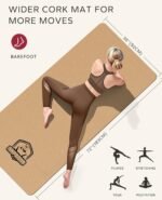 HAPBEAR Large Cork Yoga Mat - 72"x36" Wide Non-Slip for Home Workout, Yoga, Pilates & Stretching - 6mm Cushioned Support - Eco-Friendly & Durable - Bonus Resistance Bands & Carry Bag Included - Image 3