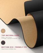 HAPBEAR Large Cork Yoga Mat - 72"x36" Wide Non-Slip for Home Workout, Yoga, Pilates & Stretching - 6mm Cushioned Support - Eco-Friendly & Durable - Bonus Resistance Bands & Carry Bag Included - Image 4