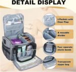 POCDUORG Waxing Kit Carry Bag Compatible with Tress Wellness - Portable Organizer for Wax Warmer, Wax Beans, Pre & After Wax Sprays, and Accessories - Only Bag (Light Gray) - Image 3