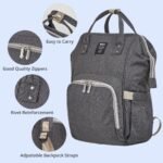 Diaper Bag Multi-Function Waterproof Travel Backpack Nappy Bag for Baby Care with Insulated Pockets, Large Capacity, Durable (Grey) - Image 3