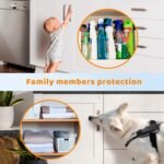 Child Safety Magnetic Cabinet Locks (12 Pack + 2 Keys) - Baby Proofing Cupboard Locks with Key for Toddler-Easy Installation, Invisible, Yellow - Image 3