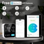 Blood Pressure Monitor for Home Use – Easy@Home Smart BP Machine with Free MyHeartPal App, Automatic Blood Pressure XL Cuff, LED Screen & Voice Function, Supports Apple & Android Devices | EBP-703T - Image 3