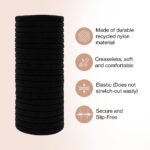 Kitsch Black Hair Ties No Damage - Strong, Stretchy Hair Bands | Soft Nylon Ponytail Holders, Snag-Free Rubber Bands, Perfect for Updos & Braids | Ideal Gifts for Women - Black, 20pcs - Image 3