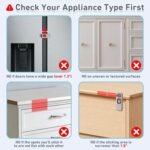 2 Pack Child Proof Refrigerator Locks, Fridge Locks for Kids Safety with Sticky 3M Adhesives Pads, Freezer Door Latches for Toddlers and Baby, Ideal for Upright Freezer, Ovens, Cabinets Door - Image 5