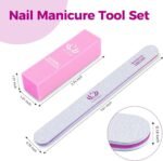 Nail Files and Buffers - Capularsh 16Pack Professional Manicure Tools Kit, 10Pcs 100/180 Grit Double Sided Nail Files for Acrylic Dip Nails, 6Pcs Four Sided 120 Grit Nail Buffer Block for Home Salon - Image 3