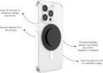 PopSockets Phone Grip for MagSafe with Kickstand, Magnetic Stand, Swappable Top, Secure Hold for iPhone MagSafe Cases, Phone & Tablet Grip - Black - Image 3