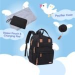 iniuniu Diaper Bag Backpack, 4 in 1 kit Large Unisex Baby Bags for Boys Girls, Waterproof Travel Back Pack with Diaper Pouch - Image 6