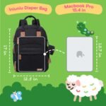 iniuniu Diaper Bag Backpack, 4 in 1 kit Large Unisex Baby Bags for Boys Girls, Waterproof Travel Back Pack with Diaper Pouch - Image 8