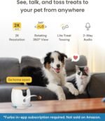Furbo Mini 360° [Subscription Required] New 2K QHD Pet Camera - Unlock w/Paid Plan: Dog & Cat Safety Alerts, Rotating Treat Toss w/ 2-Way Speaker Smart Cam (Low Risk, 3mo Min. Cancel Anytime) - Image 3