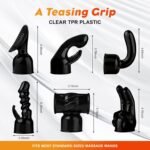 NUHUi 6Pcs Massage Head Attachments Accessories Black + A Large Size Massager for Back - Image 3