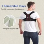 Paskyee Posture Corrector for Women and Men, Adjustable Back Brace for Neck, Shoulder, and Upper Back Pain Relief, Back Straightener for Clavicle Support Black L/XL - Image 3