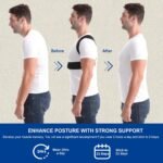 Paskyee Posture Corrector for Women and Men, Adjustable Back Brace for Neck, Shoulder, and Upper Back Pain Relief, Back Straightener for Clavicle Support Black L/XL - Image 4