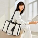 LOVEVOOK 15.6-inch Canvas Laptop Tote with Clutch for Women - Lightweight, Large Capacity for Work, Travel, School - Image 3