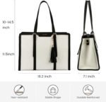 LOVEVOOK 15.6-inch Canvas Laptop Tote with Clutch for Women - Lightweight, Large Capacity for Work, Travel, School - Image 5