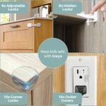 Inaya Complete Baby Proofing Kit - Child Safety Hidden Locks for Cabinets & Drawers, Adjustable Safety Latches, Corner Guards and Outlet Covers - Baby Proof Pack to Keep Your Child Safe at Home - Image 3