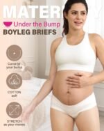 Intimate Portal Maternity Underwear Cotton Pregnancy Postpartum Panties Under the Bump Boyshort Briefs - Image 3