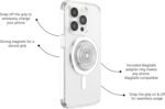 PopSockets Phone Grip for MagSafe with Kickstand, Magnetic Stand, Swappable Top, Secure Hold for iPhone MagSafe Cases, Phone & Tablet Grip - Clear - Image 3