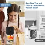 Electric Mason Cordless Vacuum Sealer Kit for Wide-Mouth & Regular-Mouth Mason Jars, for Food Storage and Fermentation, Black - Image 3