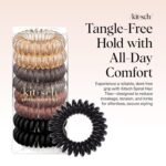 Kitsch Spiral Hair Ties for Women – Hair Ties No Damage, Ponytail Holders for Thick and Thin Hair – Creaseless and Dent-Free Coil, Phone Cord Style | Ideal Gifts for Women - 8pc Set, Brunette - Image 3