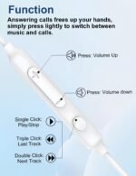 MAS CARNEY Wired Headphones Earbuds with Microphone WH9, in-Ear Wired Earphones Compatible with Samsung Huawei Vivo Oppo Mi Redmi, Black+White - Image 4