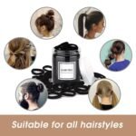 iFwevs 50PCS Black Hair Ties,Cotton Seamless Ponytail Holders,No Damage Elastics Hair Bands for Thick Heavy &Curly Hair - Image 4