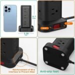 Extension Cord with Multiple Outlets, Surge Protector Power Strip Tower, 12 AC 4 USB，Surge Protector Tower 6.5FT Overload Protection for Home Office - Image 6