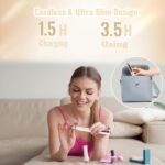 Denabuty Electric Nail Drill Cordless, 35000RPM Portable Electric Nail File with LCD Display and 12 Nail Drill Bits for Acrylic & Gel Nails, Professional Manicure & Pedicure Kit Set Golden - Image 4