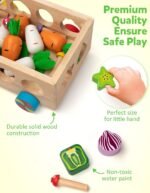 Coogam Montessori Fine Motor Toys for Baby Toddler, Wooden Shape Sorter Carrot Harvest Game for Easter Basket Stuffer, Preschool Learning Educational Gift Toy for 3 4 5 Year Old - Image 5