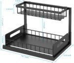 Under Sink Organizer and Storage, 2 Tier Rustproof Under Cabinet Storage, Sliding Kitchen Sink Organizer for Kitchen Bathroom - Image 3