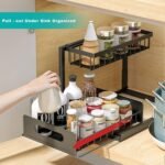 Under Sink Organizer and Storage, 2 Tier Rustproof Under Cabinet Storage, Sliding Kitchen Sink Organizer for Kitchen Bathroom - Image 4