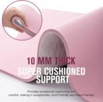 UMINEUX Extra Thick Yoga Mat, 2/5 Inch (10MM), Natural Rubber and TPE Non Slip Yoga Mats with Strap for Women Men, Eco Friendly Exercise Mat for Yoga, Pilates and Home Workout - Image 5