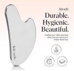 Kitsch Stainless Steel Gua Sha Facial Tools - Guasha Tool for Face, Face Sculpting Tool, Jawline Shaper, Double Chin Reducer, Body Gua Sha Tools, Lymphatic Drainage Massager, Facial Skin Care - Silver - Image 3