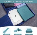 Primasole Folding Yoga Travel Pilates Mat Foldable Easy to Carry to Class Beach Park Tear resistant Travel Picnics 4mm Thick 9 Colors - Image 5