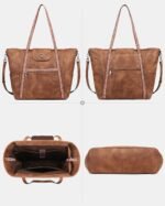 FADEON Large Laptop Tote Bag for Women Designer Leather Laptop Bag Fashion Travel Backpack Purse Shoulder Handbag - Image 4