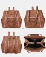 FADEON Large Laptop Tote Bag for Women Designer Leather Laptop Bag Fashion Travel Backpack Purse Shoulder Handbag - Image 5