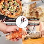 iBayam Kitchen Scissors All Purpose Heavy Duty, Kitchen Utensils Set, Stainless Steel Cooking Utensils Gadgets, Meat Poultry Food Shears Dishwasher Safe Utility Tools Home Gift, with Protective Sheath - Image 4