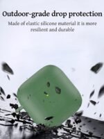 Case for Redmi Buds 3 Earbuds,Soft Silicone Shock-Absorbing Design,Includes Keychain and Anti-Loss Rope,All-Round Protection (Matcha Green) - Image 3