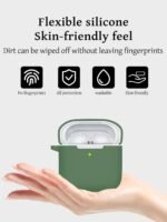 Case for Redmi Buds 3 Earbuds,Soft Silicone Shock-Absorbing Design,Includes Keychain and Anti-Loss Rope,All-Round Protection (Matcha Green) - Image 4