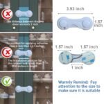 Cabinet Door Locks for Baby Proofing and Child Safety, 4 Pack Childproof Cabinet Locks with Adhesive for Drawer Cupboards Fridge Closet and Pantry, Child Proof Latch for Protecting Kids (White-4PCS) - Image 3