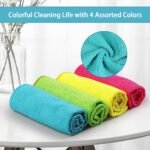 HOMEXCEL Microfiber Cleaning Cloth,12 Pack Cleaning Rags, Cleaning Towels with 4 Color Assorted, 11.5"X11.5"(Green/Blue/Yellow/Pink) - Image 4