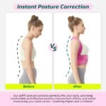 aoFIT Posture Corrector for Women - Lightweight and Breathable Back Brace for Pain Relief, Rounded Shoulders and Hunchback, Compact & Portable with Fashionable Design, Invisible Under Clothes Blue-L - Image 3