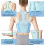 aoFIT Posture Corrector for Women - Lightweight and Breathable Back Brace for Pain Relief, Rounded Shoulders and Hunchback, Compact & Portable with Fashionable Design, Invisible Under Clothes Blue-L - Image 4