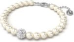 Swarovski Remix Strand Bracelet, Crystal Pearls and Pavé-Set Sphere in a Rhodium Finished Setting, Part of the Remix Collection - Image 3