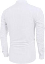 COOFANDY Men's Cotton Linen Henley T-Shirt Long Sleeve Hippie Casual Beach T-Shirts - Image 5