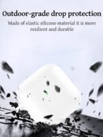 Case for Redmi Buds 3 Earbuds,Soft Silicone Shock-Absorbing Design,Includes Keychain and Anti-Loss Rope,All-Round Protection (White) - Image 3