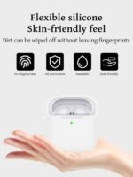 Case for Redmi Buds 3 Earbuds,Soft Silicone Shock-Absorbing Design,Includes Keychain and Anti-Loss Rope,All-Round Protection (White) - Image 4