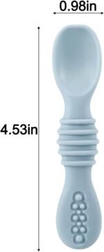 PandaEar 7 Pack Baby Led Weaning Spoons| Silicone Baby Spoons Self Feeding Utensils, Toddler Infant Feeding Spoon First Stage - Image 4