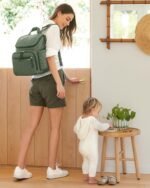 Skip Hop Diaper Bag Backpack: Forma, Multi-Function Baby Travel Bag with Changing Pad & Stroller Attachment, Sage - Image 3